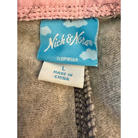 Nick & Nora Women's Heart Trimmed Sweat Pants Pajama Bottoms Gray Size L NWT - Picture 7 of 8